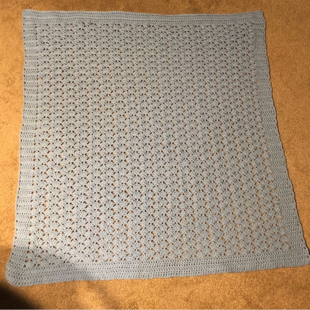 Light blue baby blanket